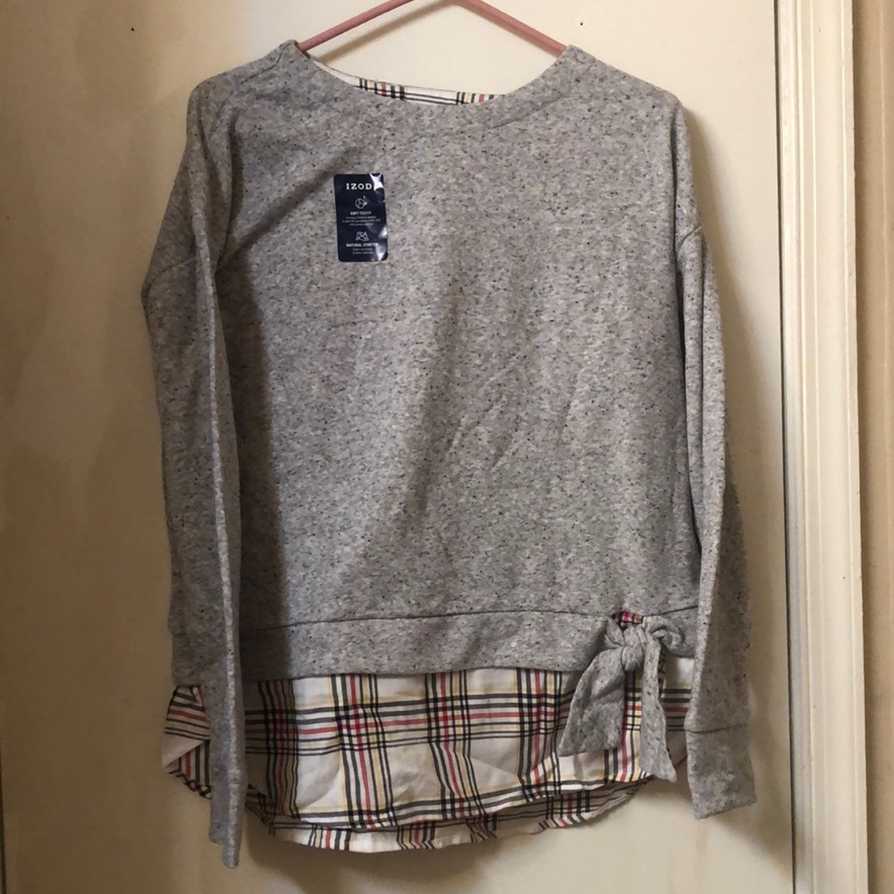 IZOD tie-front 2-fer sweatshirt